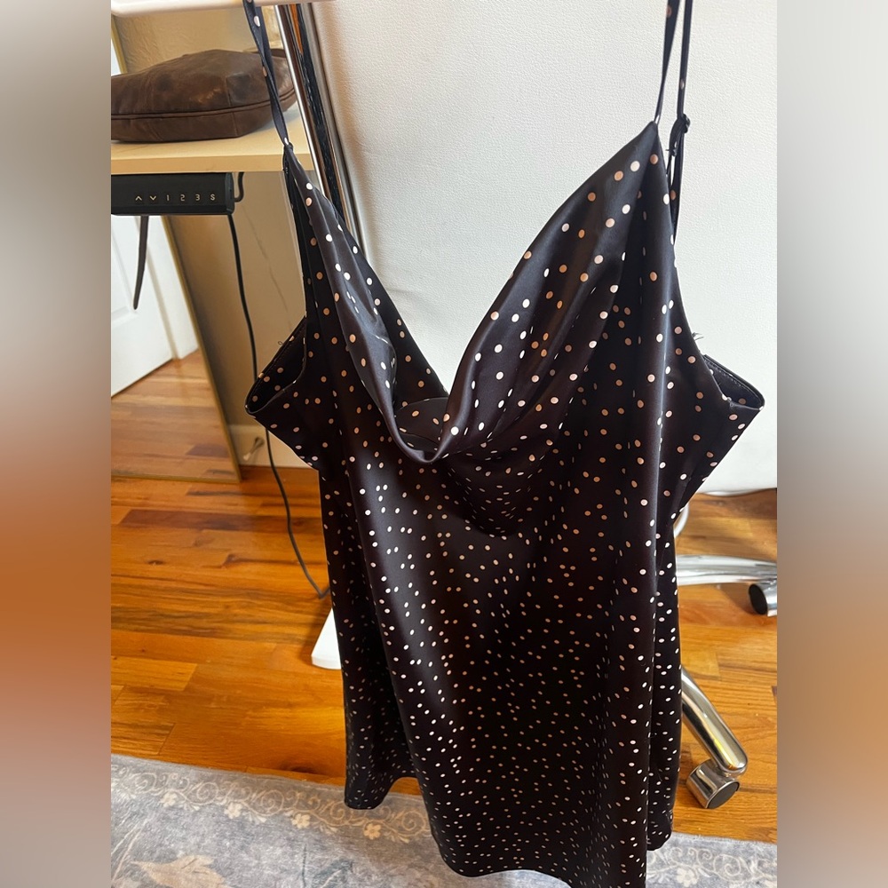Urban Outfitters Black and Cream Polka Dot Dress